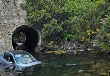 Brutal accidente en la Ruta 40: un auto perdió el control y cayó a un arroyo