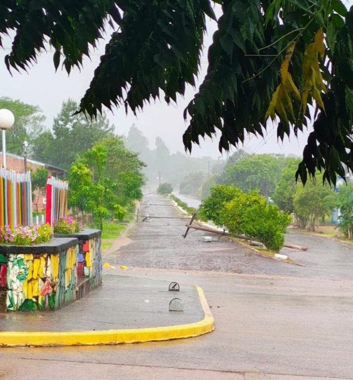 Voladura de techos y postes caídos: un fuerte temporal de lluvia y viento generó destrozos en Misiones